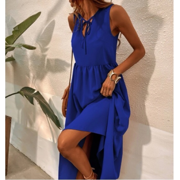 Luxe tie front ruffle hem maxi dress - Picture 12 of 16